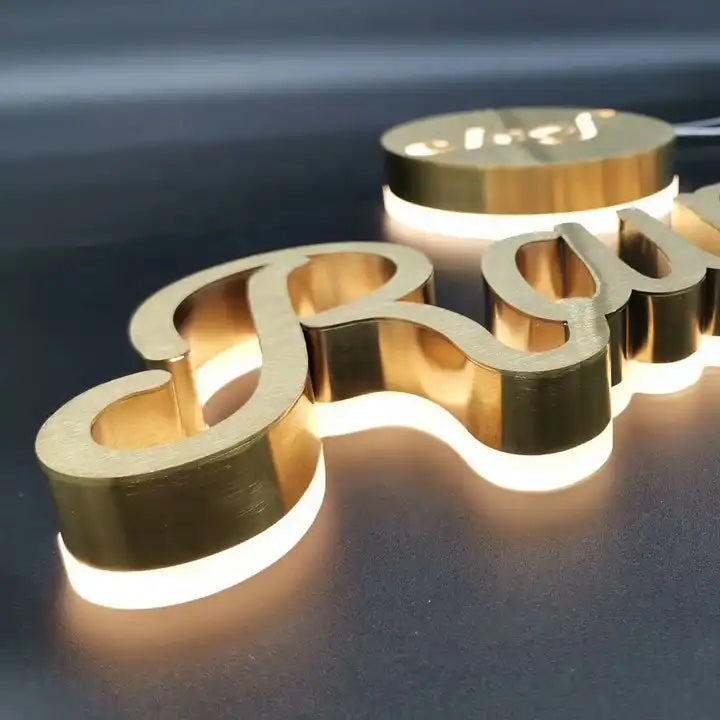 Back-lit channel letter business sign - durable, custom signage for storefront exterior. Light up sign for enhanced visibility.