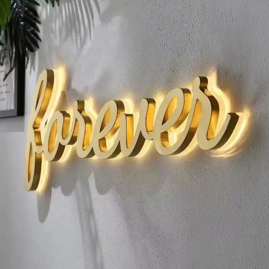 Customizable back-lit channel letters for corporate branding and visibility.