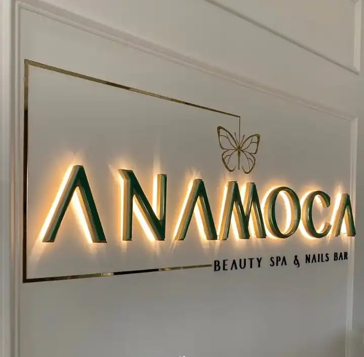 Back-lit business sign - LED light-up sign for exterior retail signage and custom designs.
