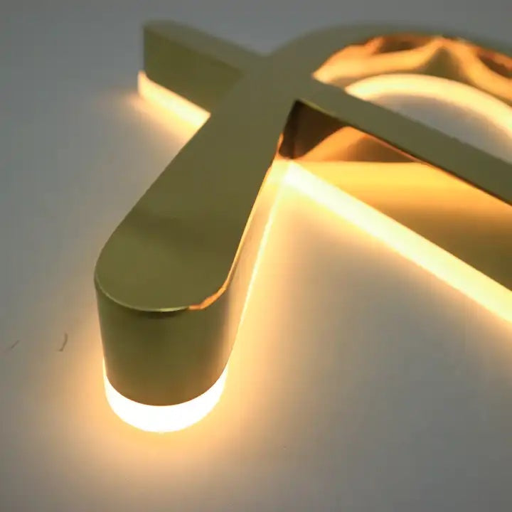 Exterior signage for retail businesses - custom back-lit channel letter light-up sign.