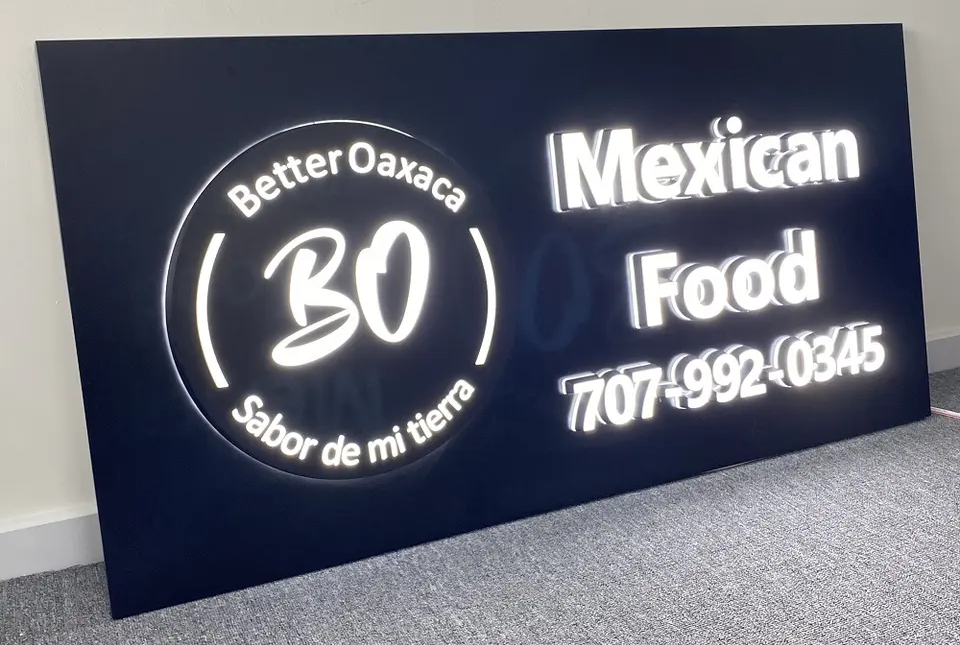 High-visibility lightbox sign for business branding and promotion