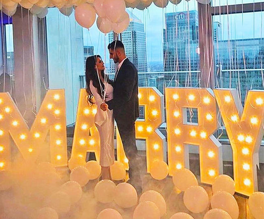 Bold marquee letters with lights for corporate events