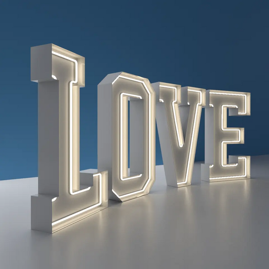 Light-up marquee letters for personalized event decor