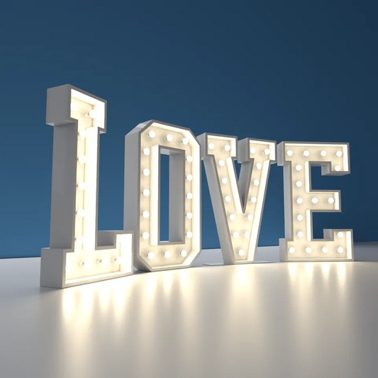 Stylish marquee letters with LED lights for weddings and receptions