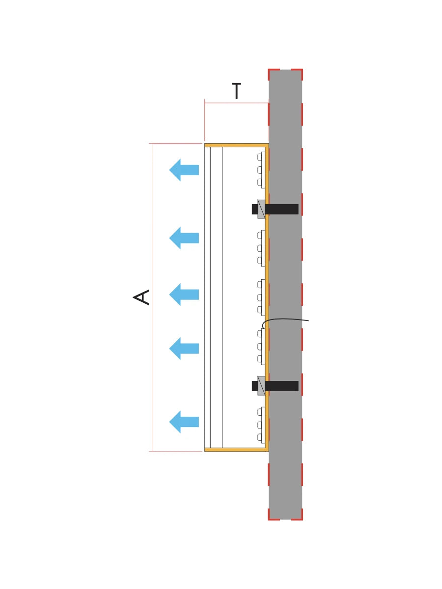 Cross section of an Epoxy Trimless Front-lit Channel Letter