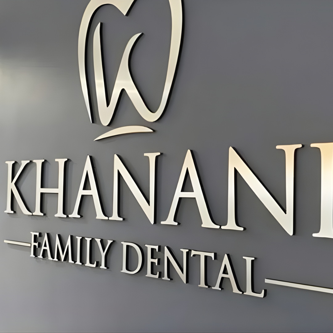 Modern flat-cut sign for retail and office storefronts