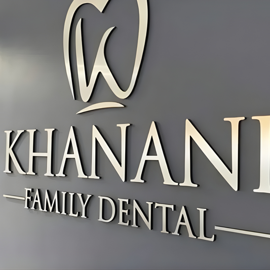 Modern flat-cut sign for retail and office storefronts