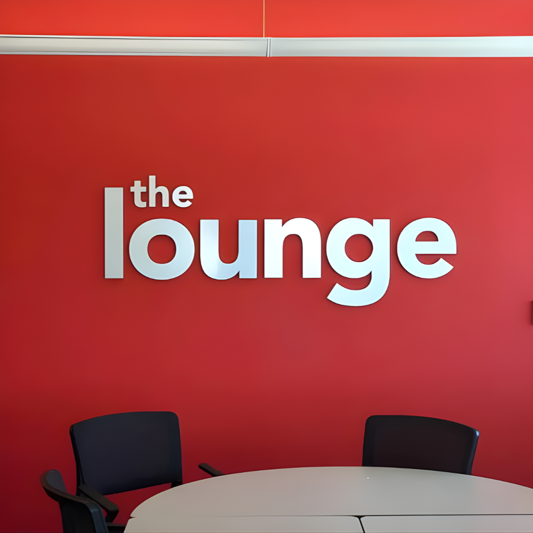 Custom flat-cut metal sign for exterior business signage