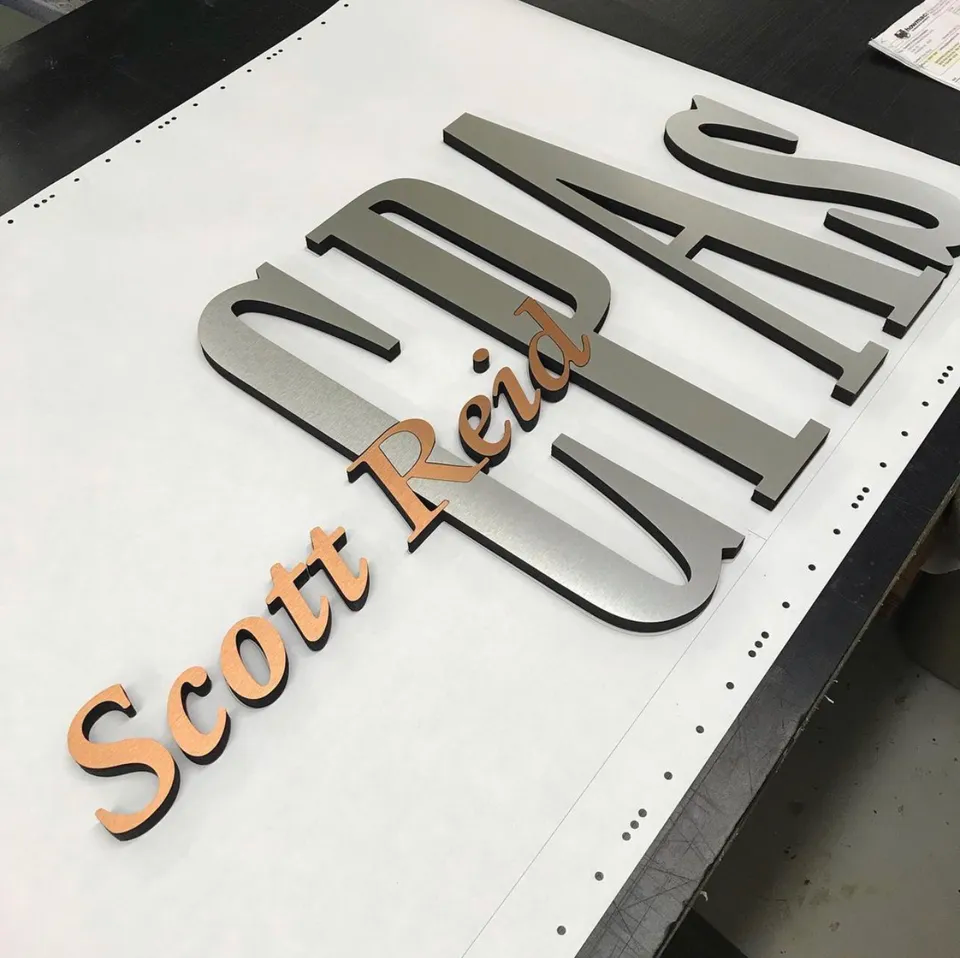 Custom Flat Metal Letters – Lux Signage Co