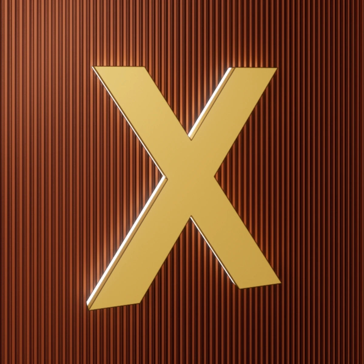 Gold Halo-lit letter with illuminated edge and rear glow