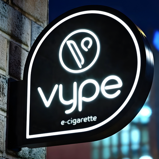 High-contrast LED hollow-out blade sign for strong branding impact