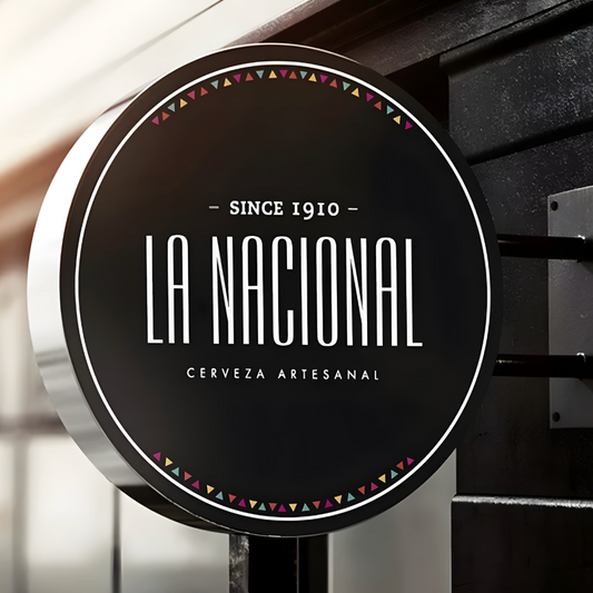 Custom hollow-out blade sign with illuminated cut design