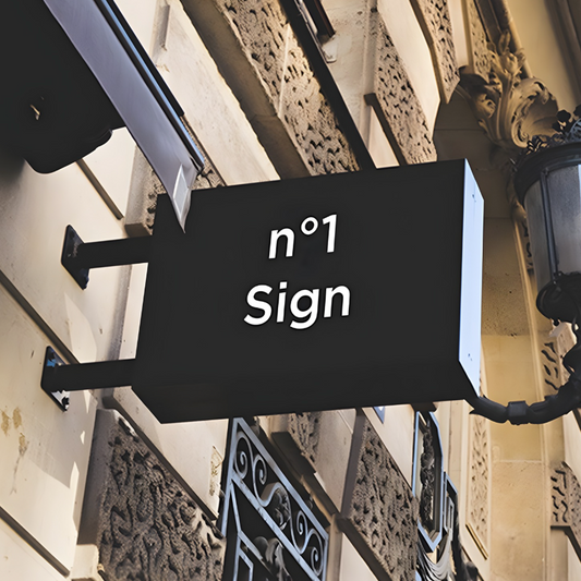 High-visibility LED hollow-out blade sign for pedestrian traffic