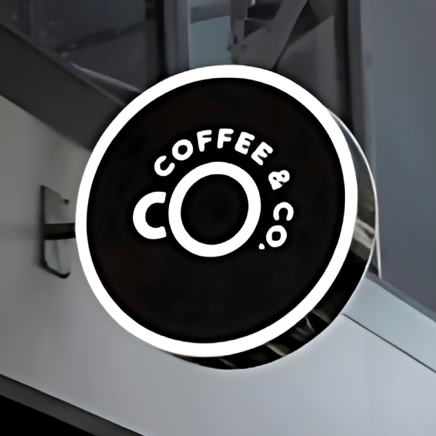 Commercial hollow-out blade sign with crisp LED cut-out graphics