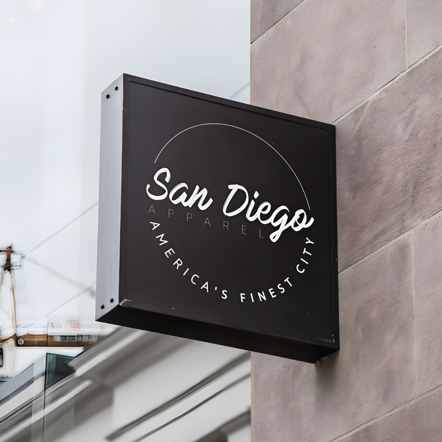 Cut-through hollow-out LED blade sign for retail storefronts
