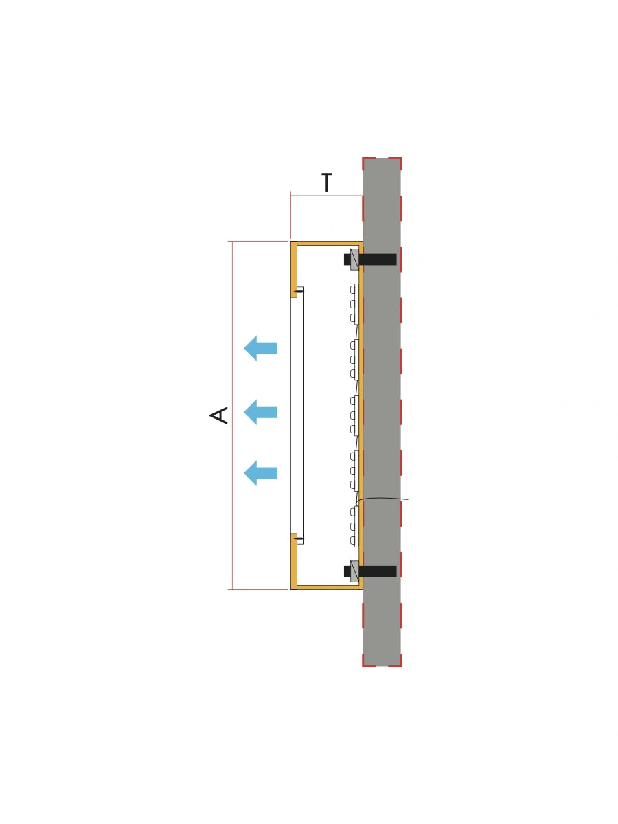 Cross section of a Hollow-out Front-lit Lightbox