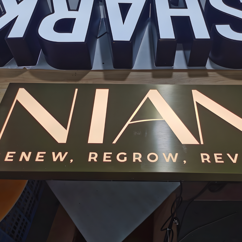 Sharp cut-out hollow-out LED lightbox for storefront branding