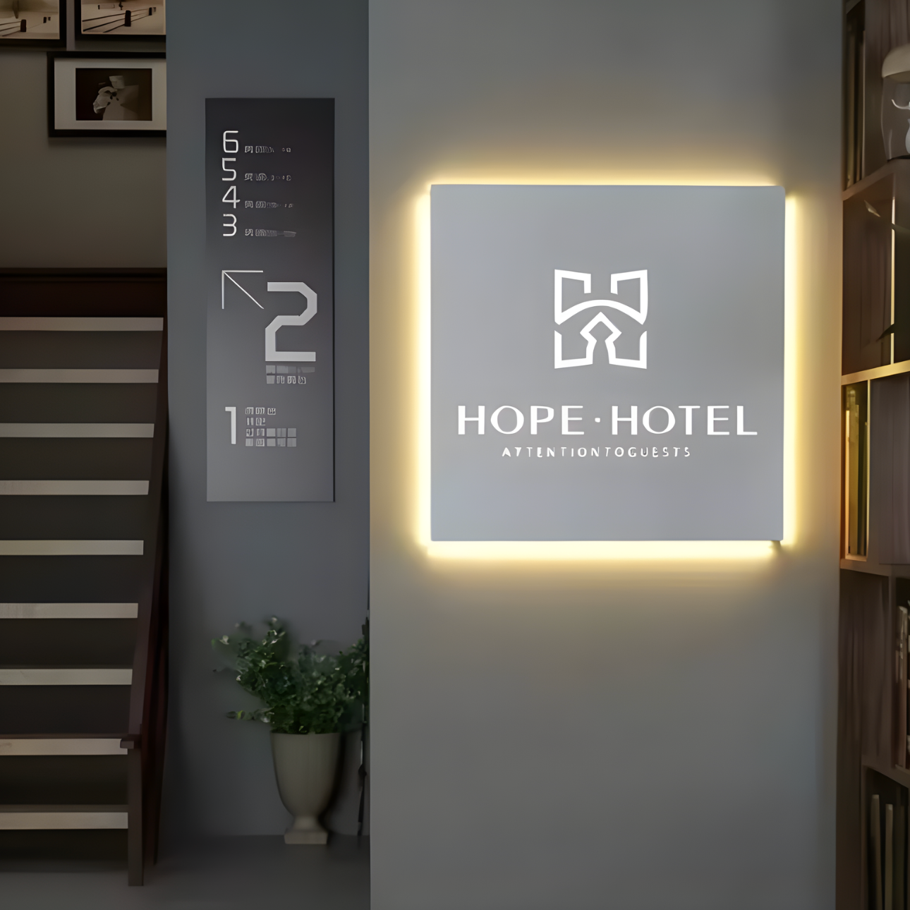 High-contrast hollow-out LED lightbox for strong visual branding