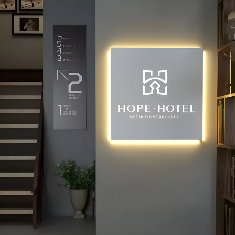 High-contrast hollow-out LED lightbox for strong visual branding