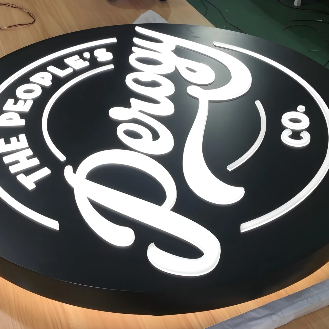 Hollow-out LED lightbox with precision cut illuminated design