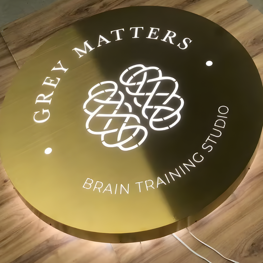 Creative logo hollow-out LED lightbox for interior or storefront branding