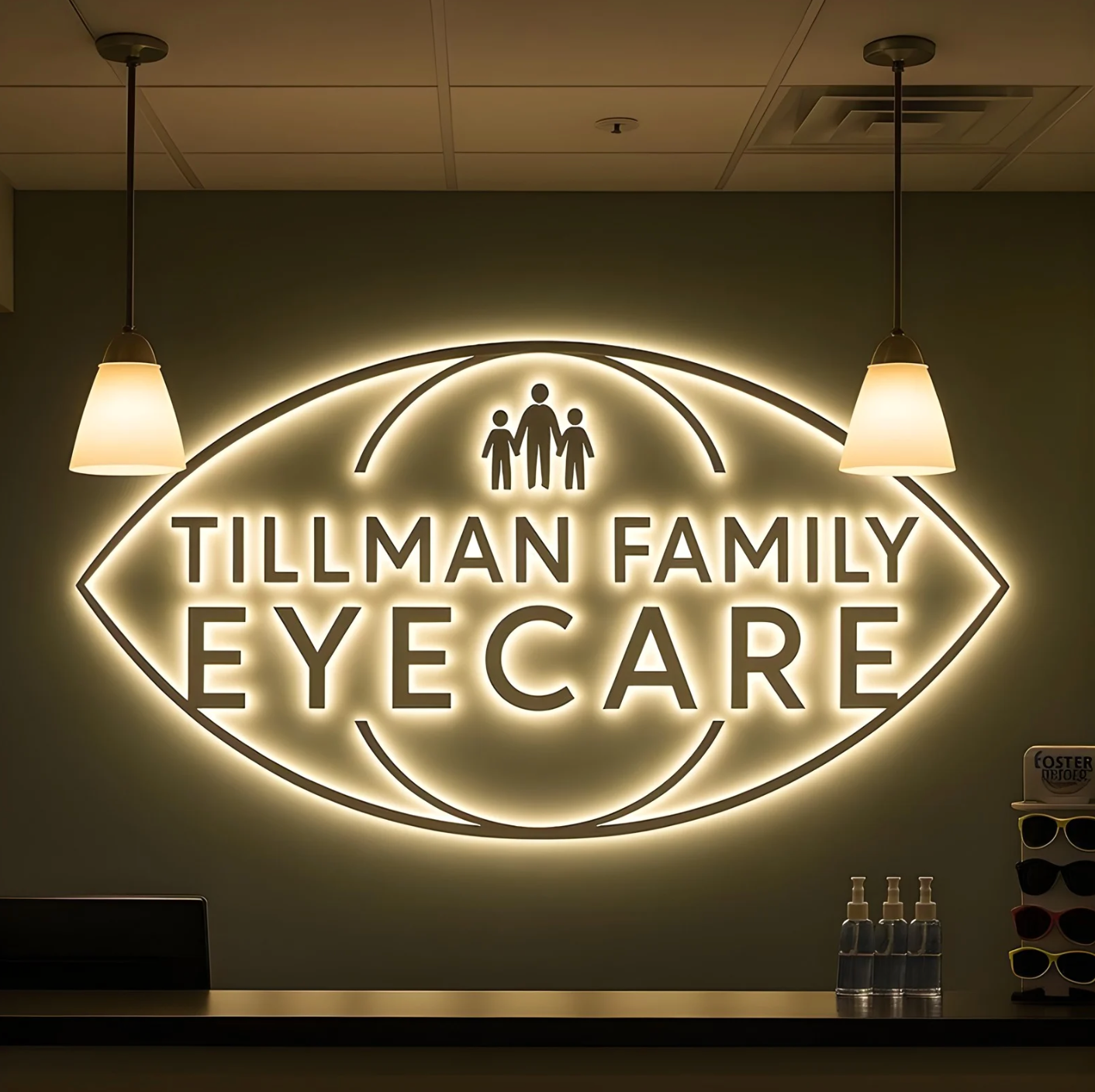 boutique storefront led halo letters polished stainless finish at night