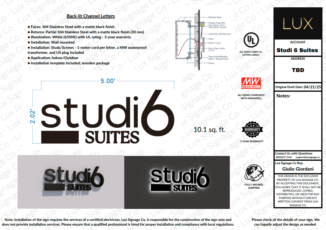 Custom Business Sign for Aujah Williams: STUDIO6