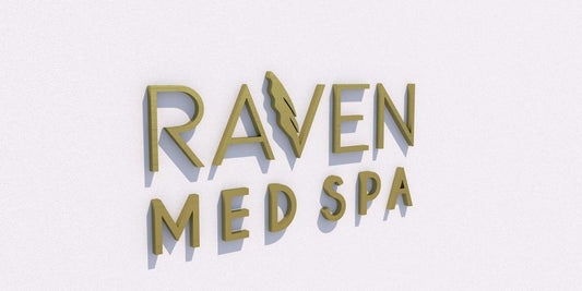 Custom Business Sign for "Raven Med Spa" | 1-Year Warranty