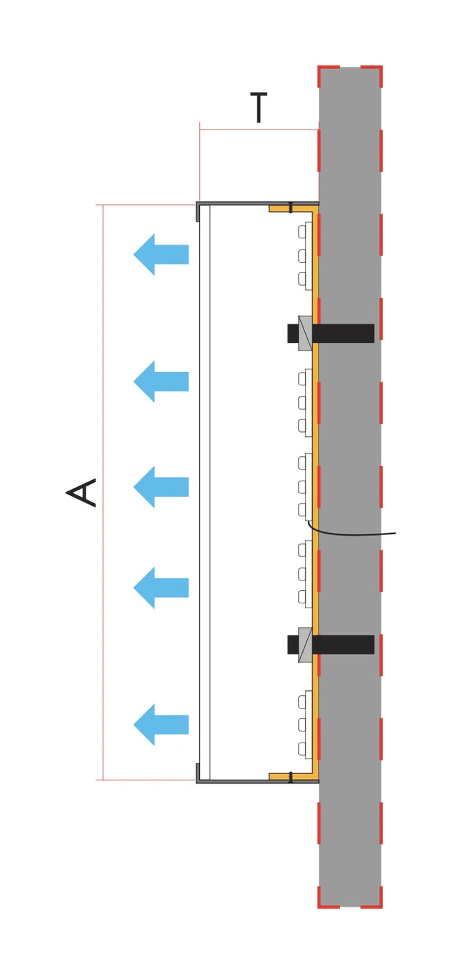 Cross section of an Integrated Trim-cap Front-lit Channel Letter