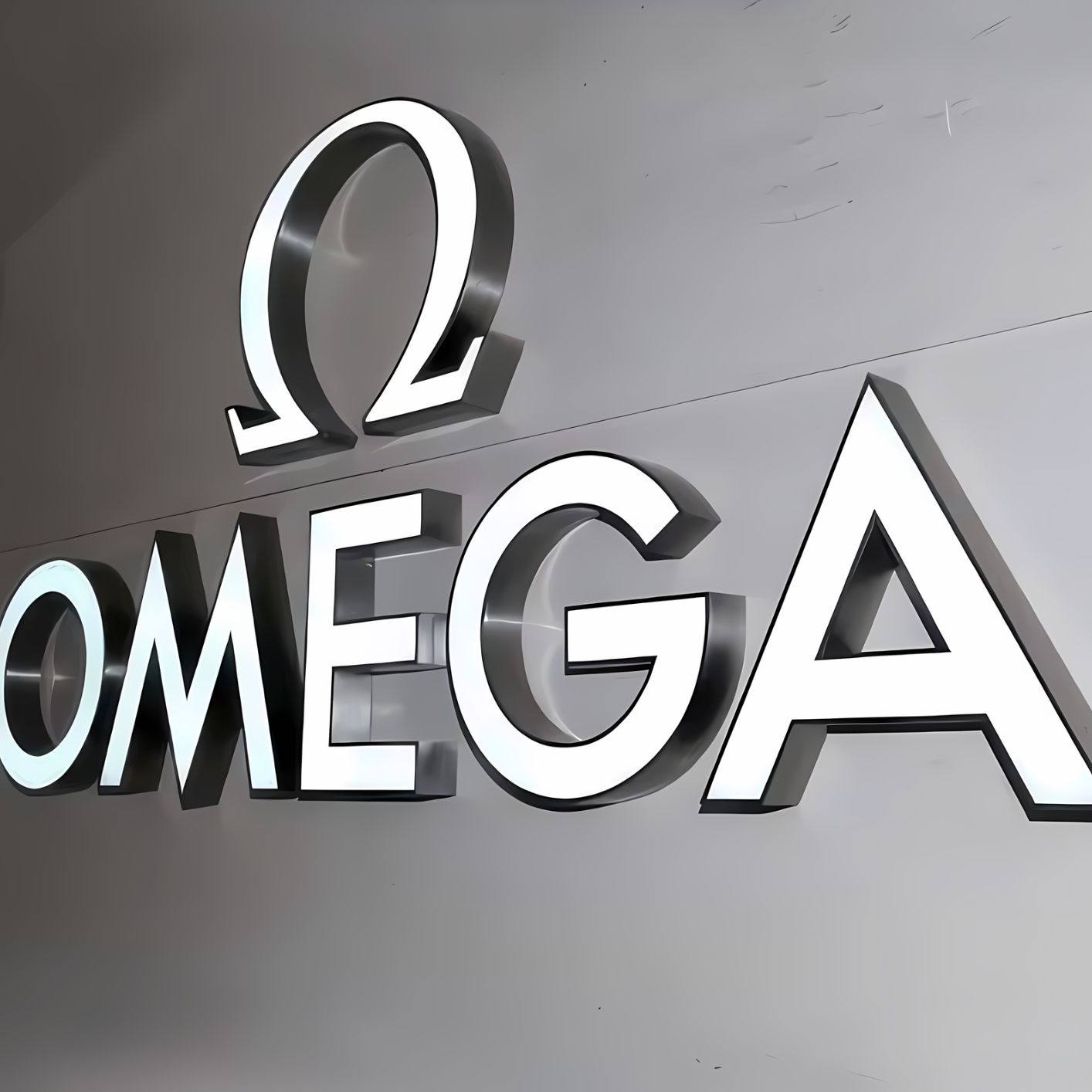 Interior front-lit LED letters on reception feature wall