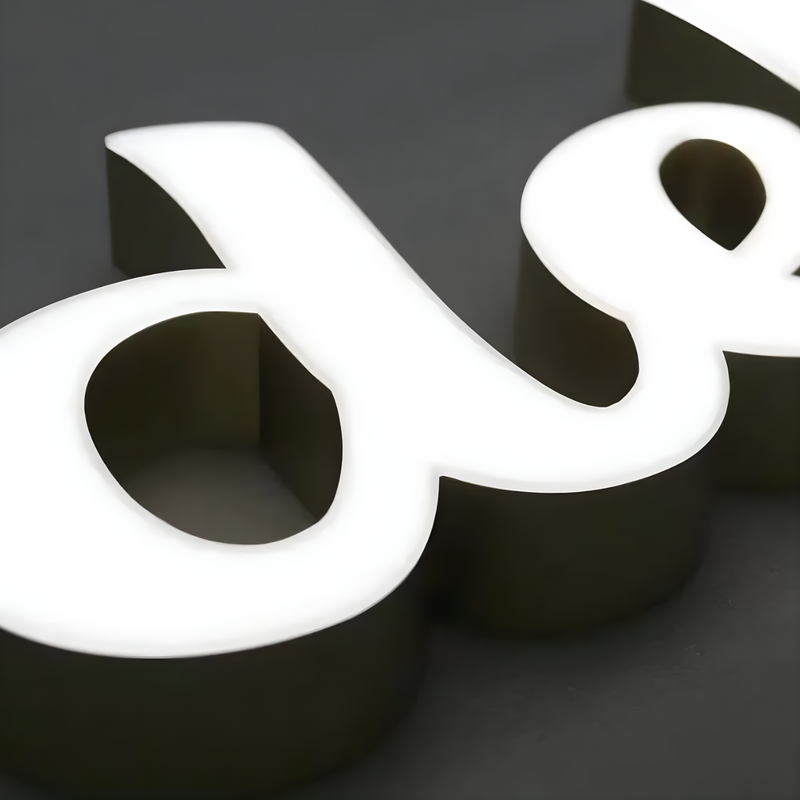 Sleek LED trimless channel letters on modern storefront