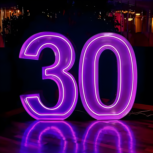 Minimalist LED tube marquee illuminated display