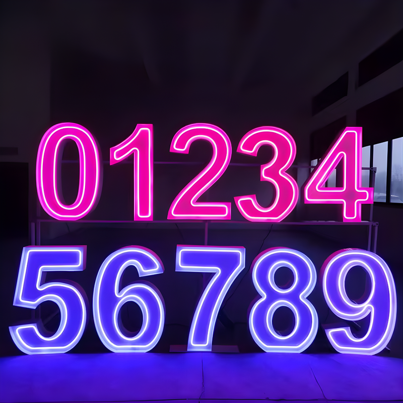 LED tube marquee signage with clean line design