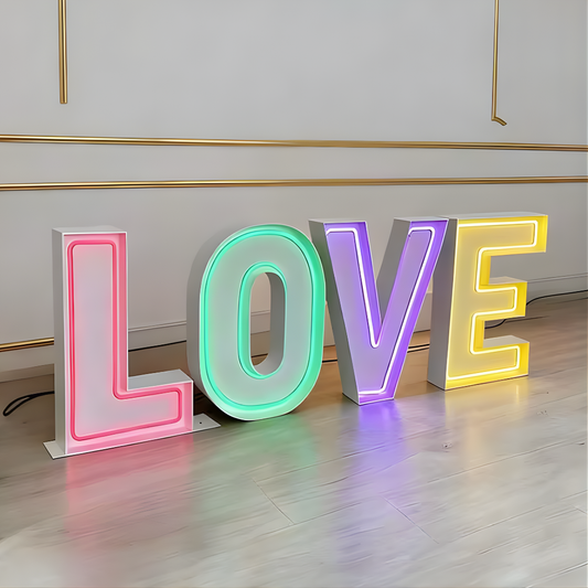 Modern LED tube marquee for events and storefronts