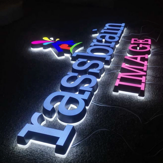 Trimless halo and front-lit LED channel letter for retail signage