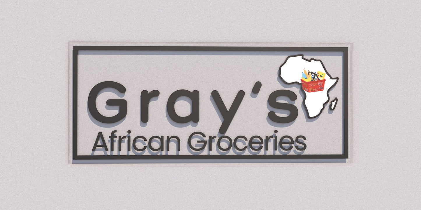 Custom Business Sign for Gray's African Grocery