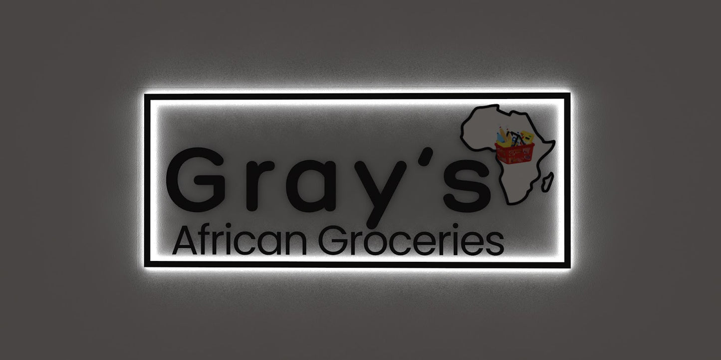 Custom Business Sign for Gray's African Grocery