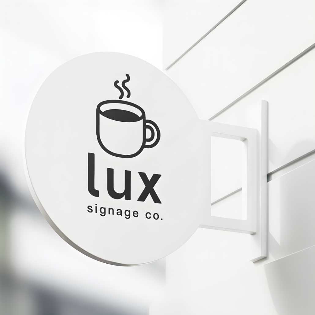 Commercial non-illuminated blade sign with flat-panel design