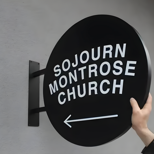 Architectural non-illuminated blade sign for modern buildings