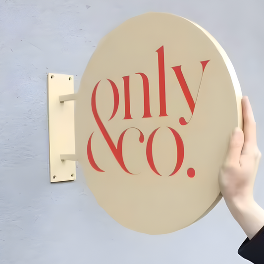 Custom non-illuminated blade sign for storefront branding