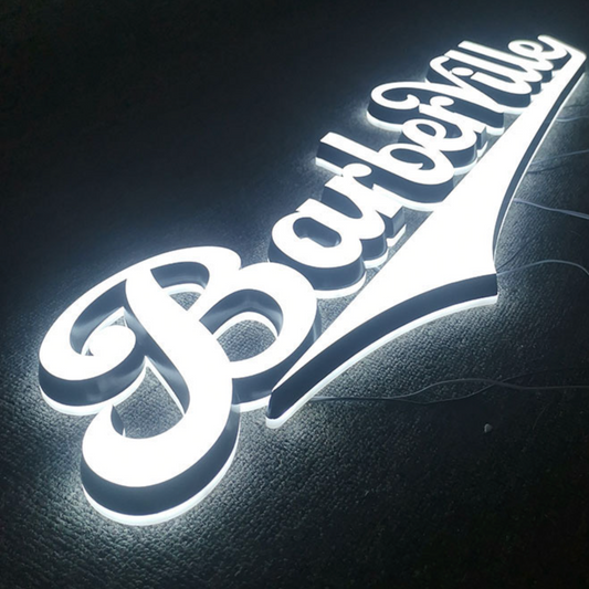 3D trimless dual-lit channel letter with luminous LED lighting