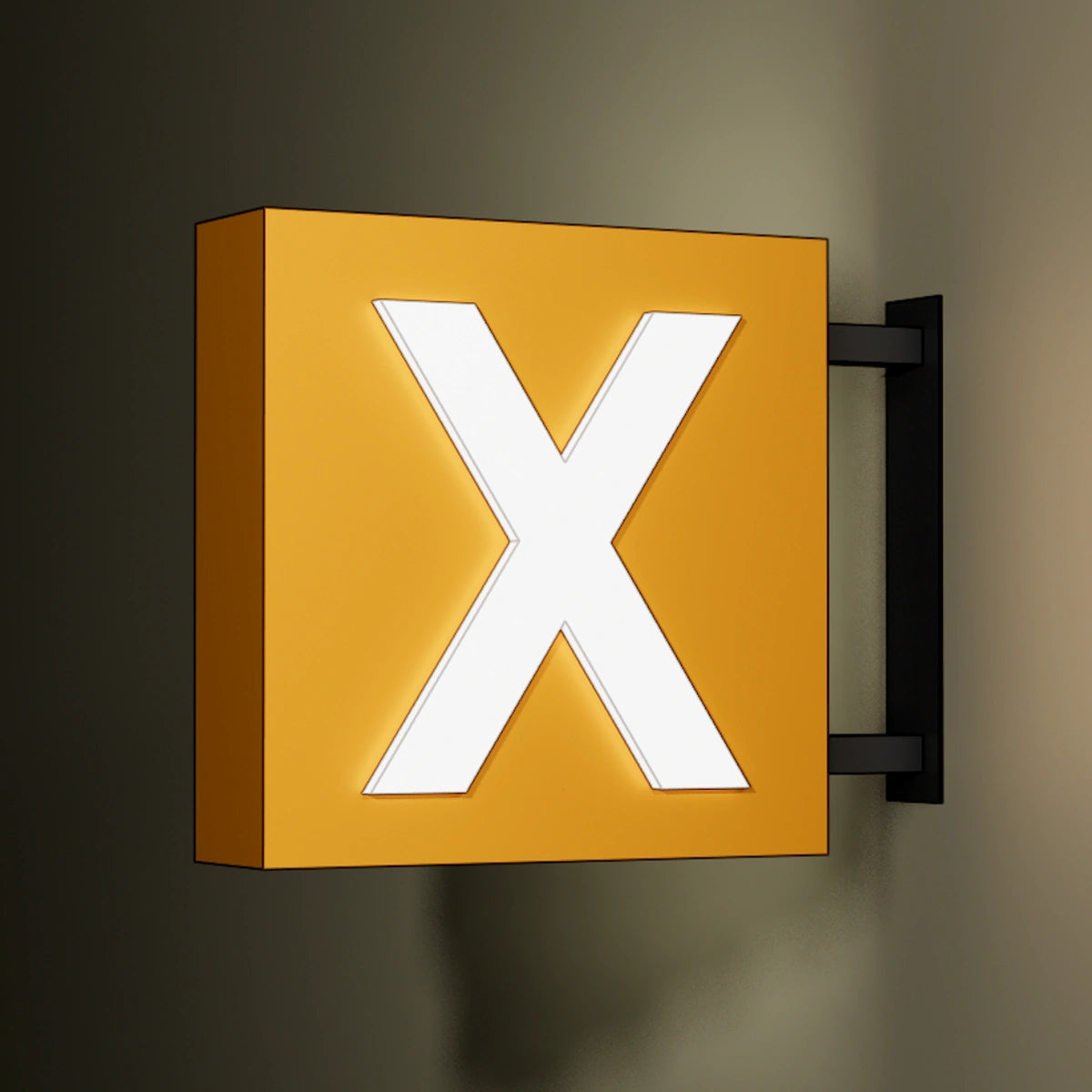 Double-sided Push-through Blade Sign finished rendering