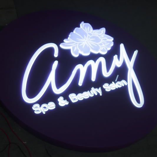 Weather-resistant push-through LED blade sign for outdoor use