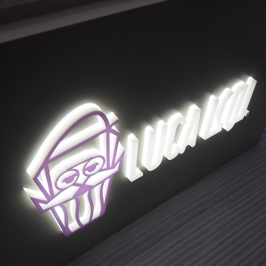 3D acrylic push-through blade sign with bright LED illumination