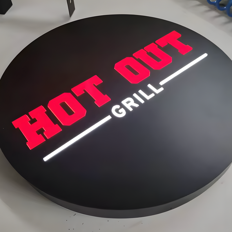 Modern 3D push-through lightbox with clean illuminated edges