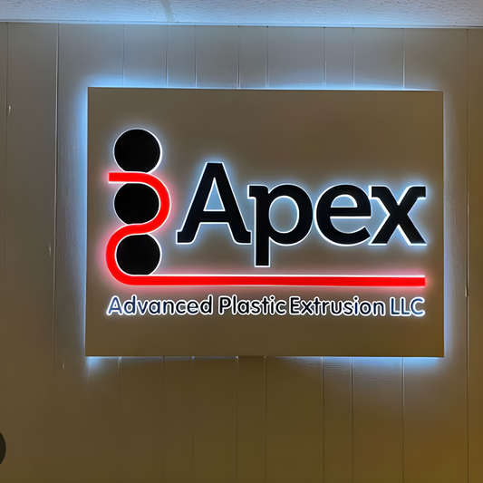 Slim profile push-through LED lightbox with bright 3D accents