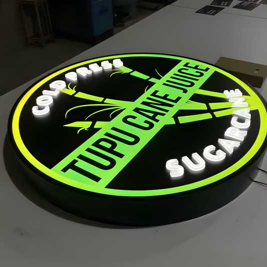 Premium push-through LED panel with glowing acrylic details