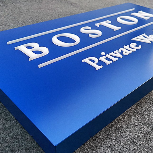 High-impact push-through LED sign with glowing raised elements