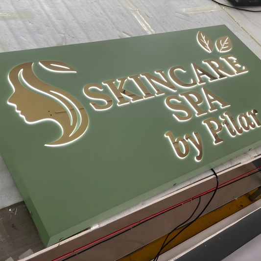 Precision cut push-through LED sign with dimensional lettering