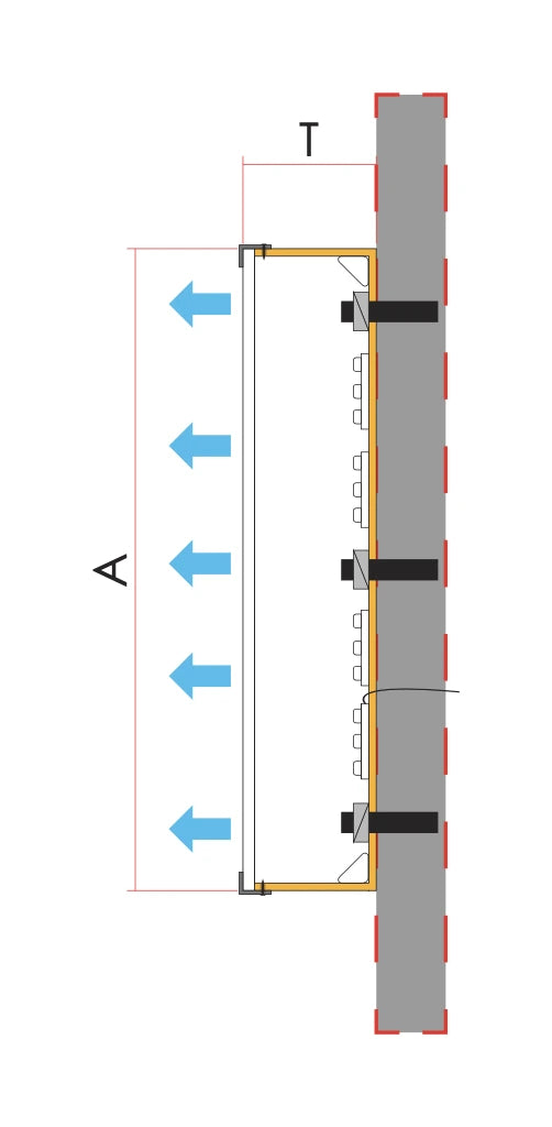 Cross section of a Standard Trim-cap Front-lit Channel Letter